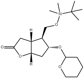 4-(T-BUTYLDI-ME-SIO-ME)HEXA-H-5-(T-H-PYR AN -2-YLOXY)-CYCLOPENTA(B)FURAN-2-ON, 97 Structure