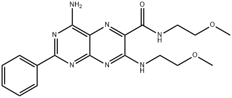 4-Amino-N-(2-methoxyethyl)-7-[(2-methoxyethyl)amino]-2-phenyl-6-pteridinecarboxamide 구조식 이미지