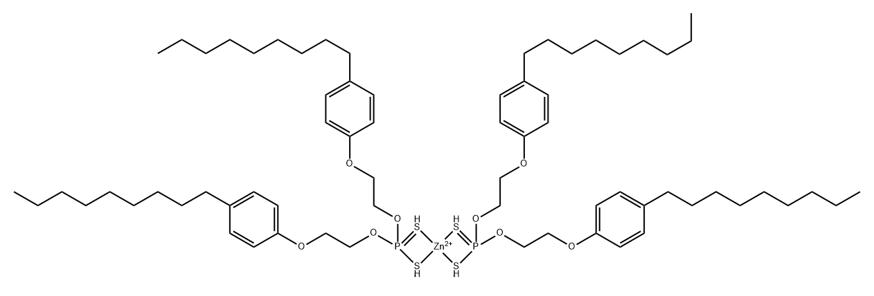 1-mercapto-2-(4-nonylphenoxy)ethyl hydrogen phosphorodithioate, zinc salt Structure