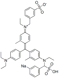hydrogen [4-[[4-(diethylamino)phenyl][4-[ethyl[(3-sulphonatobenzyl)amino]-o-tolyl]methylene]-3-methylcyclohexa-2,5-dien-1-ylidene](ethyl)(3-sulphonatobenzyl)ammonium, sodium salt Structure