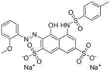 disodium 4-hydroxy-3-[(2-methoxyphenyl)azo]-5-[[(p-tolyl)sulphonyl]amino]naphthalene-2,7-disulphonate 구조식 이미지