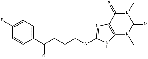 8-[[3-(4-Fluorobenzoyl)propyl]thio]-1,7-dihydro-1,3-dimethyl-6-thioxo-2H-purin-2-one 구조식 이미지