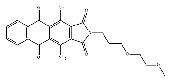 4,11-diamino-2-[3-(2-methoxyethoxy)propyl]-1H-naphth[2,3-f]isoindole-1,3,5,10(2H)-tetrone Structure