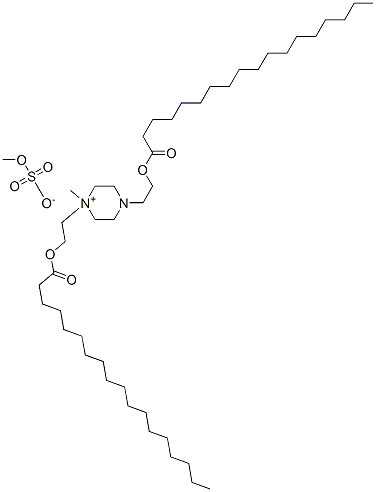 1-methyl-1,4-bis[2-[(1-oxooctadecyl)oxy]ethyl]piperazinium methyl sulphate  Structure