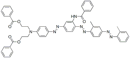 3-benzamido-4-[[[4-[o-(tolylazo)]-o-(tolylazo)]phenyl]azo]phenyliminodiethyl dibenzoate Structure