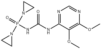 1-(Di(1-aziridinyl)phosphinyl)-3-(5,6-dimethoxy-4-pyrimidinyl)urea Structure