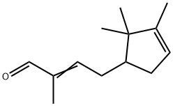 2-methyl-4-(2,2,3-trimethyl-3-cyclopenten-1-yl)-2-butenal 구조식 이미지