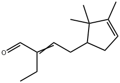 2-ethyl-4-(2,2,3-trimethyl-3-cyclopenten-1-yl)-2-butenal Structure