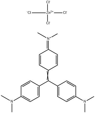 bis[[4-[bis[4-(dimethylamino)phenyl]methylene]cyclohexa-2,5-dien-1-ylidene]dimethylammonium] tetrachlorozincate(2-)  구조식 이미지