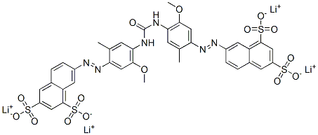 tetralithium 7,7'-[carbonylbis[imino(5-methoxy-2-methyl-4,1-phenylene)azo]]bis(naphthalene-1,3-disulphonate) Structure