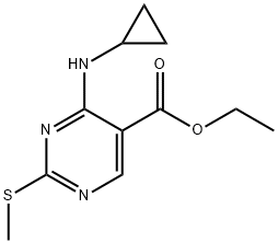 Ethyl 4-(cyclopropylamino)-2-(methylthio)-pyrimidine-5-carboxylate 구조식 이미지