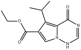 ETHYL 5-ISOPROPYL-4-OXO-3,4-DIHYDROPYRROLO[2,1-F][1,2,4]TRIAZINE-6-CARBOXYLATE Structure