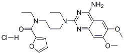 N-[3-[(4-amino-6,7-dimethoxy-quinazolin-2-yl)-ethyl-amino]propyl]-N-et hyl-furan-2-carboxamide hydrochloride Structure