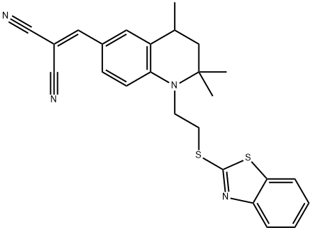 [[1-[2-(2-benzothiazolylthio)ethyl]-1,2,3,4-tetrahydro-2,2,4-trimethylquinolin-6-yl]methylene]malononitrile 구조식 이미지
