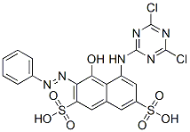5-[(4,6-dichloro-1,3,5-triazin-2-yl)amino]-4-hydroxy-3-(phenylazo)naphthalene-2,7-disulphonic acid  구조식 이미지