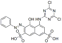 5-[(4,6-dichloro-1,3,5-triazin-2-yl)amino]-4-hydroxy-3-(phenylazo)naphthalene-2,7-disulphonic acid  Structure