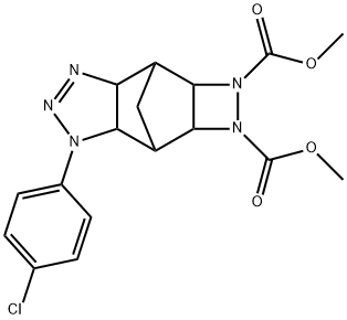 dimethyl 1-(p-chlorophenyl)-3a,4,4a,6a,7,7a-hexahydro-4,7-methano-1H-[1,2]diazeto[3,4-f]benzotriazole-5,6-dicarboxylate 구조식 이미지