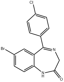 7-Bromo-5-(4-chlorophenyl)-1,3-dihydro-2H-1,4-benzodiazepin-2-one 구조식 이미지