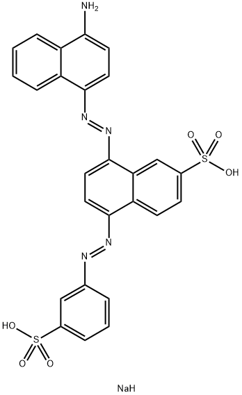 4'-Amino-4-[(3-sodiosulfophenyl)azo][1,1'-azobisnaphthalene]-7-sulfonic acid sodium salt 구조식 이미지