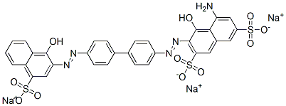 5-Amino-4-hydroxy-3-[[4'-[(1-hydroxy-4-sulfo-2-naphtyl)azo]-1,1'-biphenyl-4-yl]azo]-2,7-naphthalenedisulfonic acid trisodium salt 구조식 이미지