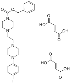 1-피페라진카르복실산,4-(2-(4-(4-플루오로페닐)-1-피페라지닐)에틸)-,페닐메틸에스테르,(E)-2-부텐디오에이트(1:2) 구조식 이미지