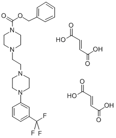 1-피페라진카르복실산,4-(2-(4-(3-(트리플루오로메틸)페닐)-1-피프에라지닐)에틸)-,페닐메틸에스테르,(E)-2-부텐디오에이트(1:2) 구조식 이미지