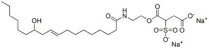 disodium 1-[2-[(12-hydroxy-1-oxooctadec-9-enyl)amino]ethyl] 2-sulphosuccinate  구조식 이미지