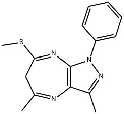 1-Phenyl-3,5-dimethyl-7-methylthio-6H-pyrazolo(3,4-b)(1,4)diazepine Structure