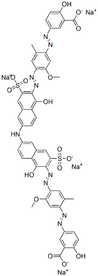 tetrasodium 5,5'-[iminobis[(1-hydroxy-3-sulphonato-6,2-naphthylene)azo(5-methoxy-2-methyl-4,1-phenylene)azo]]bis(salicylate) 구조식 이미지