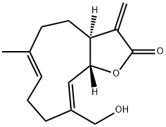 (3aS,6E,10Z,11aR)-2,3,3a,4,5,8,9,11a-Octahydro-10-hydroxymethyl-6-methyl-3-methylenecyclodeca[b]furan-2-one 구조식 이미지