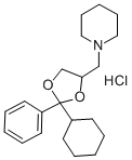 Piperidine, 1-(2-cyclohexyl-2-phenyl-1,3-dioxolan-4-ylmethyl)-, hydroc hloride 구조식 이미지