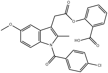 2-carboxyphenyl-1-(4-chlorobenzoyl)-5-methoxy-2-methylindole-3-acetate 구조식 이미지