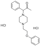 2-Propanone, 1-(4-(2-phenoxyethyl)-1-piperazinyl)-1-phenyl-, dihydroch loride 구조식 이미지