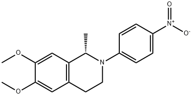 (1S)-1,2,3,4-Tetrahydro-6,7-dimethoxy-1-methyl-2-(4-nitrophenyl)isoquinoline 구조식 이미지