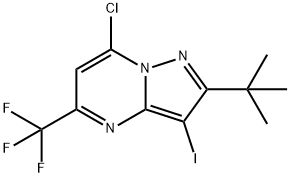 2-(TERT-BUTYL)-7-CHLORO-3-IODO-5-(TRIFLUOROMETHYL)PYRAZOLO[1,5-A]PYRIMIDINE Structure