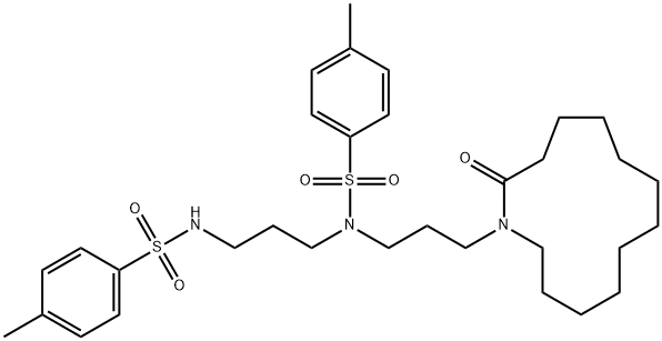 12-[(4,8-Diaza-4,8-ditosyloctan-1-yl)amino]dodecanoic acid lactam 구조식 이미지