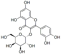 4H-1-Benzopyran-4-one, 2-(3,4-dihydroxyphenyl)-3-(alpha-D-galactopyran osyloxy)-5,7-dihydroxy- 구조식 이미지
