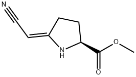 L-Proline, 5-(cyanomethylene)-, methyl ester, (E)- (9CI) 구조식 이미지