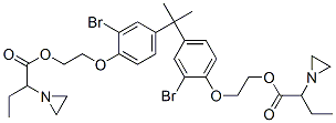 (이소프로필리덴)비스[(2-브로모-p-페닐렌)옥시에틸렌]비스(알파-에틸아지리딘-1-아세테이트) 구조식 이미지