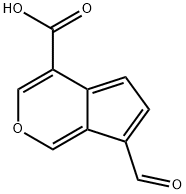 7-Formylcyclopenta[c]pyran-4-carboxylic acid 구조식 이미지