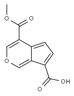 Cyclopenta[c]pyran-4,7-dicarboxylic acid 4-methyl ester Structure