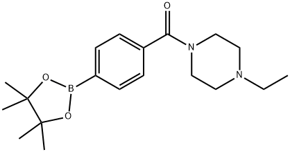 (4-ethyl-1-piperazinyl)[4-(4,4,5,5-tetramethyl-1,3,2-dioxaborolan-2-yl)phenyl]methanone 구조식 이미지