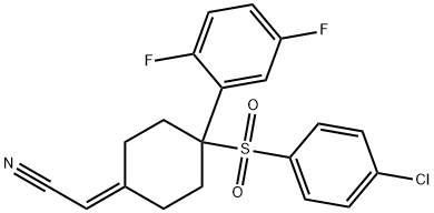 2-(4-(4-chlorophenylsulfonyl)-4-(2,5-difluorophenyl)cyclohexylidene)acetonitrile 구조식 이미지
