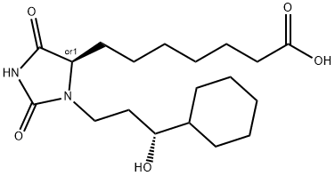 (4R)-(3-[(3R,S)-3-CYCLOHEXYL-3-HYDROXYPROPYL]-2,5-DIOXO)-4-IMIDAZOLIDINE-HEPTANOIC ACID 구조식 이미지