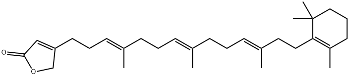 4-[(3E,7E,11E)-4,8,12-Trimethyl-14-(2,6,6-trimethyl-1-cyclohexen-1-yl)tetradeca-3,7,11-trienyl]furan-2(5H)-one 구조식 이미지