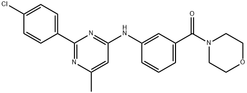 4-(3-((2-(4-Chlorophenyl)-6-methyl-4-pyrimidinyl)amino)benzoyl)morphol ine 구조식 이미지