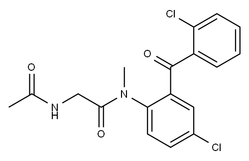 2-acetamido-N-[4-chloro-2-(2-chlorobenzoyl)phenyl]-N-methyl-acetamide Structure