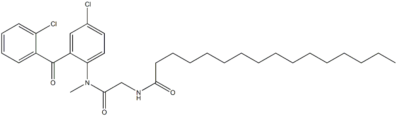 N-[[[4-chloro-2-(2-chlorobenzoyl)phenyl]-methyl-carbamoyl]methyl]hexad ecanamide Structure