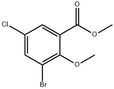 METHYL 3-BROMO-5-CHLORO-2-METHOXYBENZOATE Structure