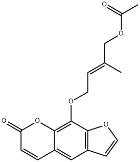 9-[[(E)-4-(Acetyloxy)-3-methyl-2-butenyl]oxy]-7H-furo[3,2-g][1]benzopyran-7-one 구조식 이미지